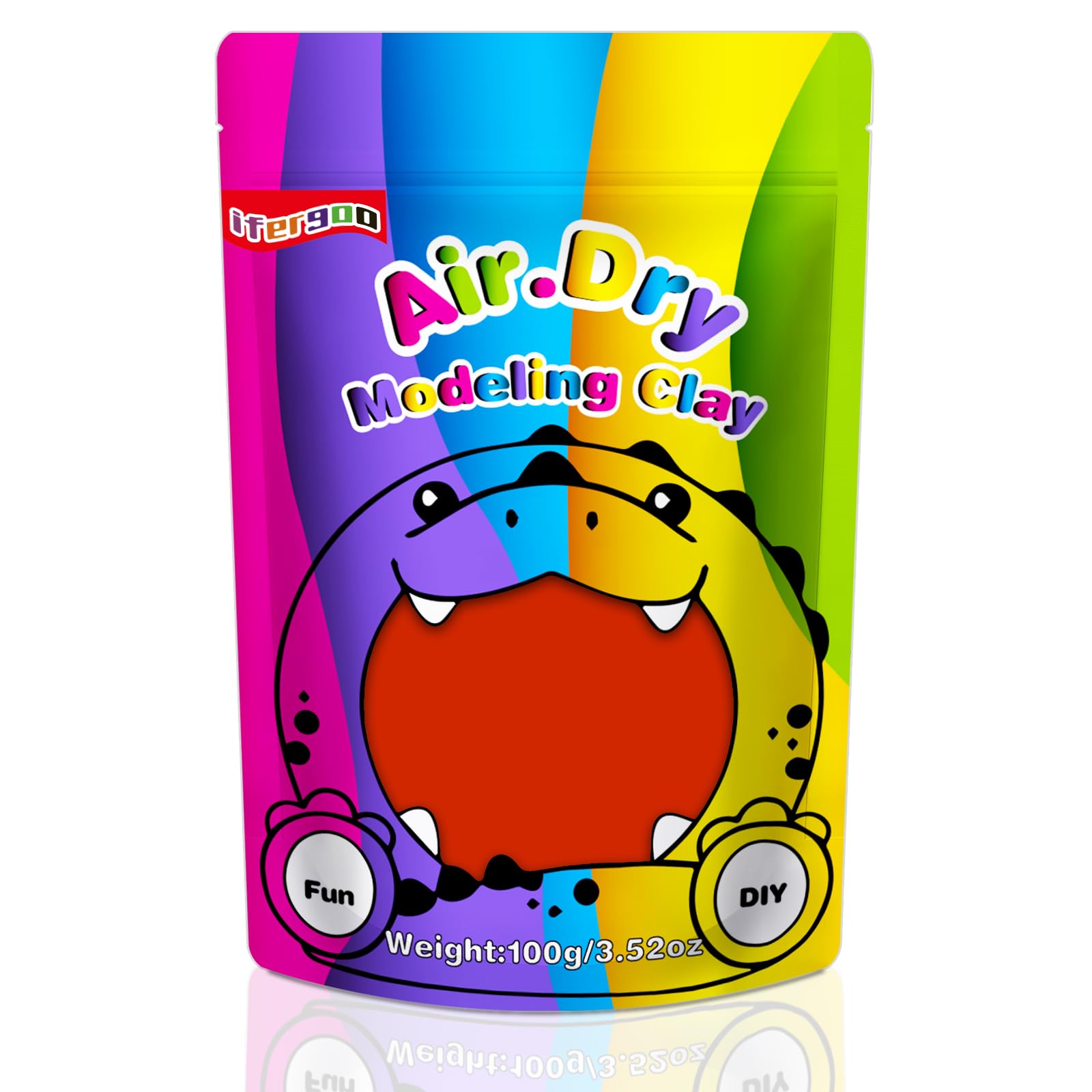 iFergoo Air Dry Clay, Ultra Light Modeling Clay, Magic Clay DIY Creative Modeling Dough, Kids Gifts for Girls Boys 3.52oz/100g (Red Clay)