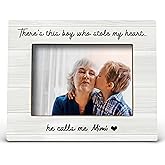 FONDCANYON Mimi Gifts Picture Photo Frame - Grandma and Me Nana Mothers Day Birthday Mimi Gifts Picture Frames for Mimi Grandma, There's This Boy Who Stole My Heart He Calls Me Mimi(5x7 Inch Photo)