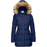 WenVen Women's Winter Thicken Puffer Coat Warm Jacket with Faux Fur Removable Hood