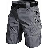 AUTIWITUA Men's Hiking Shorts Waterproof Tactical Cargo Short Pants Quick Dry Work Shorts with Multi Pockets(No Belt)