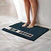 Muddy Mat Chenille Bathroom Rugs Quick Dry Microfiber Mats Non Slip Washable, Extra Thick, Soft and Highly Absorbent Bath Mats for Bathroom, Kitchen, and Shower Floor - Atlantic Blue Small 28"X18"