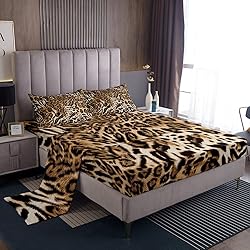Feelyou Leopard Print Bed Sheets Cheetah Print