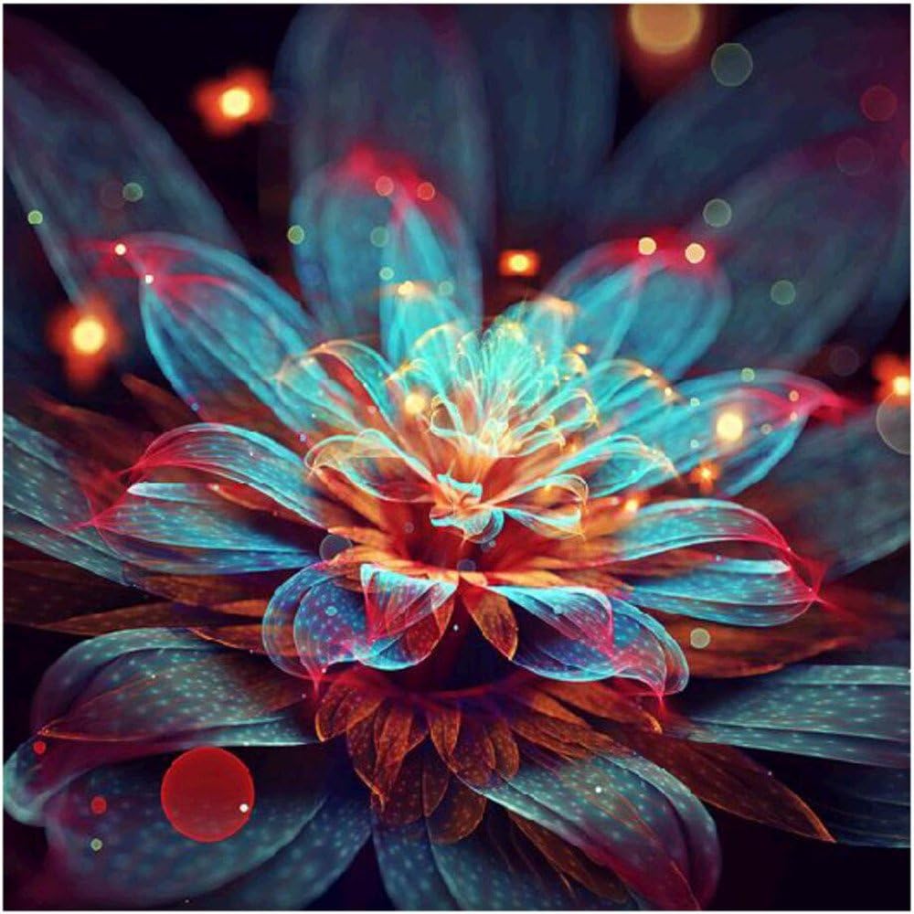 iYmitz DIY Diamond Art of 5D Embroidery Paintings Rhinestone Pasted Painting Cross Stitch Transparent Lotus Home Wall Decor Gifts (A, 30X30CM)