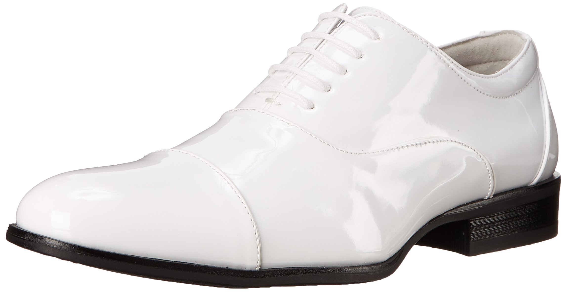 STACY ADAMS mens Gala oxfords shoes, White Patent, 8.5 US Image
