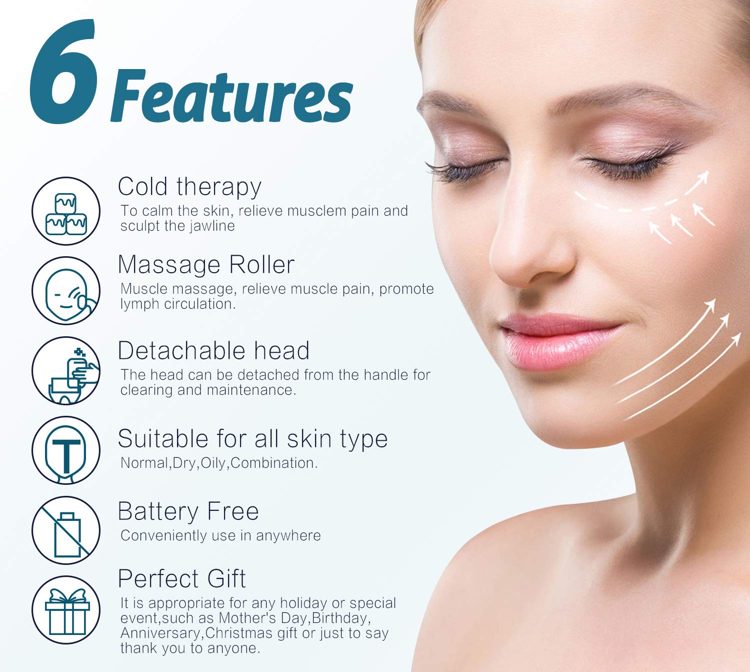 ESARORA Ice Roller for Face & Eye, Puffiness, Migraine, Pain Relief and Minor Injury, Skin Care Products: Beauty