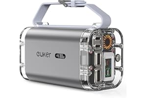 Euker Power Bank 40000mAh 100W Laptop Portable Charger 4 Ports, IP67 with LED Lights and See-Through IPS Screen, Power Station Battery Pack for iPhone 14/13 Series, Samsung, MacBook, Dell, ipad,etc