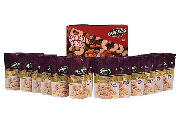 Happilo Premium 100% Natural Whole Cashews, 35g (Pack of 12)