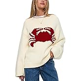 Women Y2K Graphic Sweater top Cute Print Long Sleeve Knit Pullover Preppy Fall Winter Aesthetic Streetwear