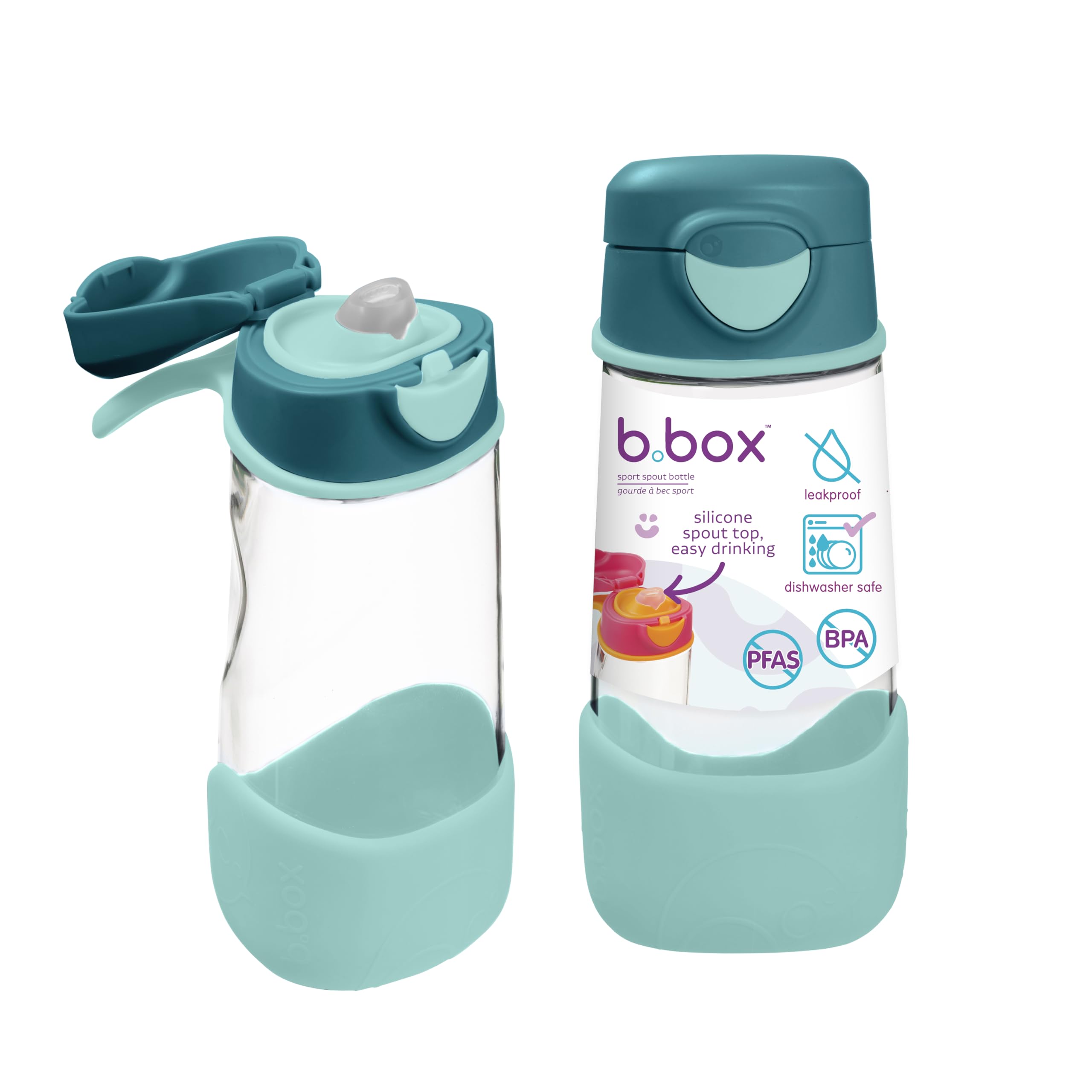 b.box Sport Spout Drink & Water Bottle | Easy Grip Bottle and Leakproof Lid | Cool Modern Child Friendly Design, Tilt and Sip | 450ml/15