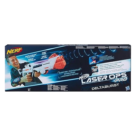 Nerf Laser Ops Pro DeltaBurst, LaserTag-Blaster inkl. Licht- & Soundeffekt, mit LCD Display und Infrarot Schüssen, Kinderspie