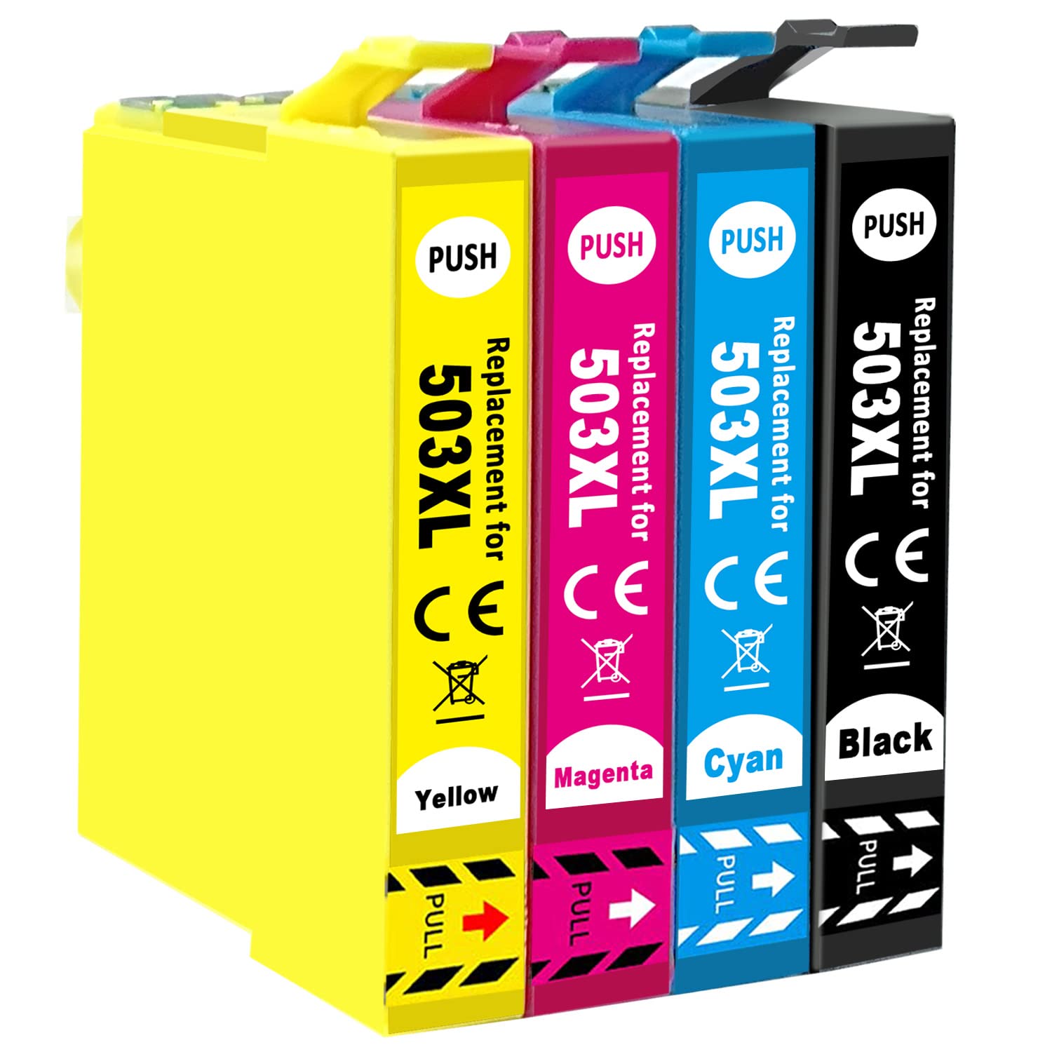 503 XL Ink Cartridges Compatible with Epson 503 503XL Cartridge Multipack Work with Expression Home XP-5200 XP-5205 WorkForce WF-2960DWF WF-2965DWF (4 Pack, Black Cyan Magenta Yellow)