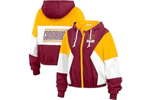 WEAR by Erin Andrews Women's NFL Plus Size Color Block Full-Zip Windbreaker Jacket