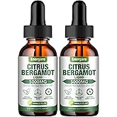 2 Pack 5000MG Citrus Bergamot Liquid Drops Supplement for High Cholesterol-Soursop, Red Yeast Rice, Olive Leaf-All-Natural, Health Support, Immune Support & Antioxidant, 4 Fl Oz