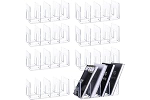 AFOROEOA 8Pack 4-Section Clear Acrylic Desk File Sorter, Desktop File Organizer Purse Handbag Divided Organizer for Book, Envelopes, Mail, Document, Notebook, Office Supplies (13x5.9x5inch)