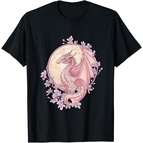Amazon.com: Asian Cherry Blossom Dragon T-Shirt : Clothing