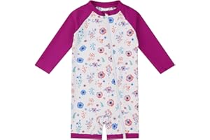 1strunandup Baby Boy/Girl Swimsuit Full Zip UPF 50+ Sun Protection One Piece Sunsuit Long Sleeve Swimwear 3-36 Months