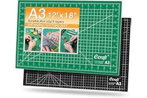 Ecraft Self Healing Cutting Mat: 12inch x 18inch Double Sided 5-Ply Fabric Cutting Mat for Sewing, Quilting & Arts & Crafts -