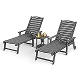 LUE BONA HDPS Chaise Lounge Chairs Set with