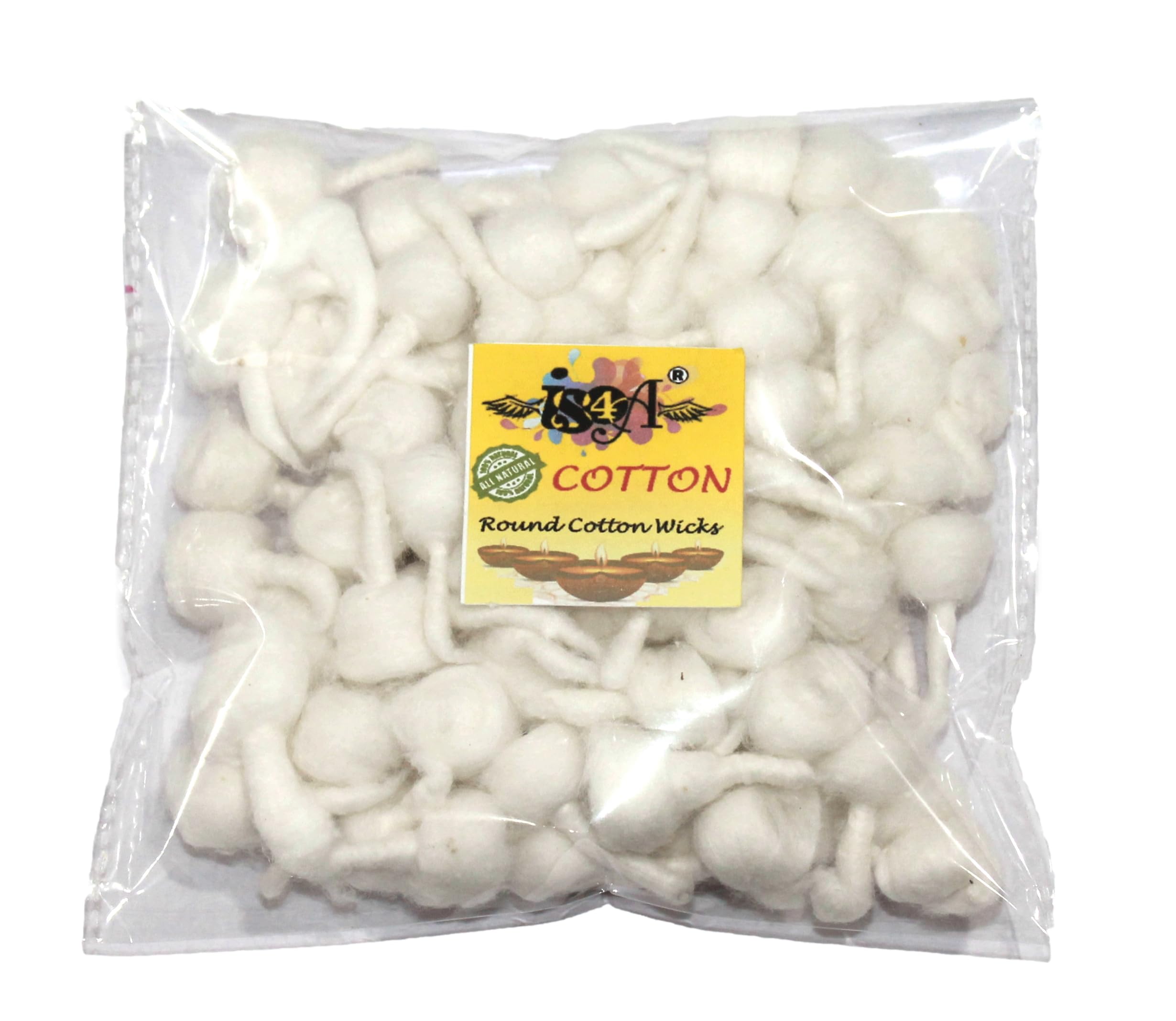 Photo 1 of 200 pc Round Cotton Wicks for Mandir Puja Pooja Jyot Batti Oil Lamp Diya All Occasions. Ideal Brass, Clay Home Temple 25gm (200pc), White