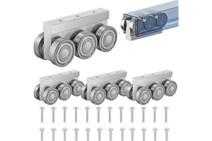 SKTREX 6 Wheel Trolley Assembly M5 Thread Rollers Four Bearing Trolley Assembly for 1-5/8" Wide and All 1-5/8" or Taller Strut Channel (4)