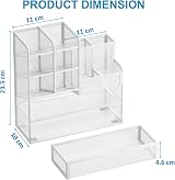 Marbrasse Mesh Desk Organiser Multifunctional Pen Holder White 26x23x10 cm view 5
