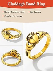 FaithHeart Personalized Custom Claddagh Rings Size