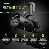 Shure SM7dB Dynamic Vocal Microphone with Built-in Preamp – XLR, Black view 4