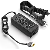 Tinkon 65W Slim Square Tip Laptop Charger | Compatible with Lenovo ThinkPad T460 T460s T450 T470 T470s T450s T540p T440s E531 E570 E560 E470 X250 T570 L460 L470 X270