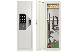 SAPITAL 53" Wall Gun Safe, Gun Safe for Rifles and Pistols, Gun Safes & Cabinets, Safe Between The Studs 16" Centers,in Wall Rifle Safe, Wall Safes with Digital KeyPad and Adjustable Gun Rack