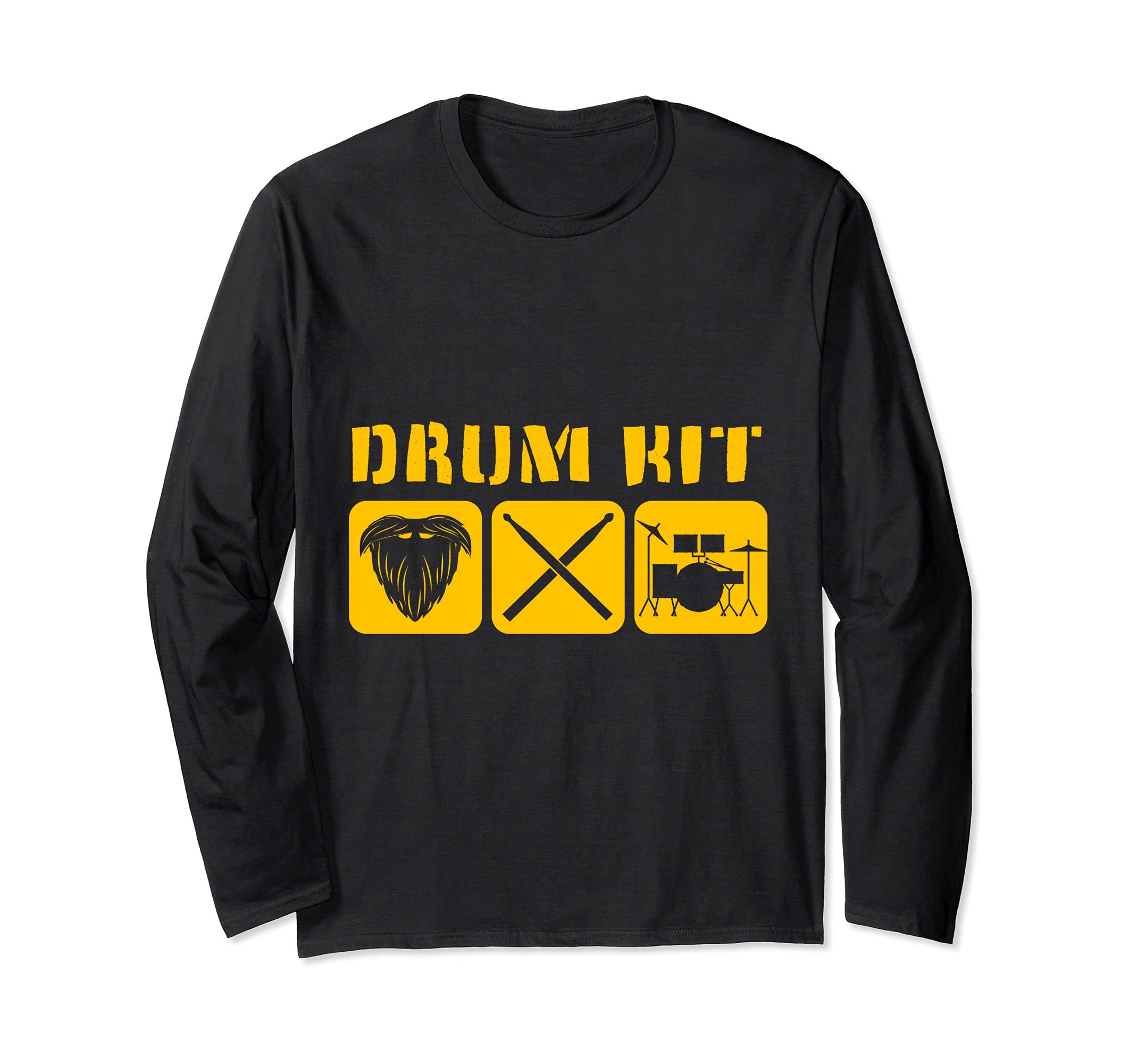 Drum Kit Band Drumming Drumsticks Musical Drums Long Sleeve T-Shirt