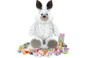 MICHAEL GRACE GIFTS Easter Baskets for Kids - 20” Plush Easter Bunny Filled with Candy, Easter Baskets for Girls | Easter Baskets for Boys (With Box)