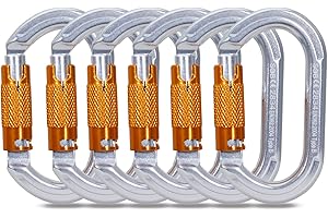 SOB Auto Locking Climbing Carabiner Clips,Heavy Duty Asymmetrical Carabiner Connector Used for Rappelling Gear Rescue Outdoor Projects Dog Leash