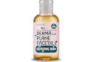 Dermaplane Oil for Women with Sensitive Skin - Face Shaving Oil - Non Comedogenic, Fragrance Free, Natural & Lightweight - Use with Dermaplane Razor for Women Face, 2oz by Ouiloe