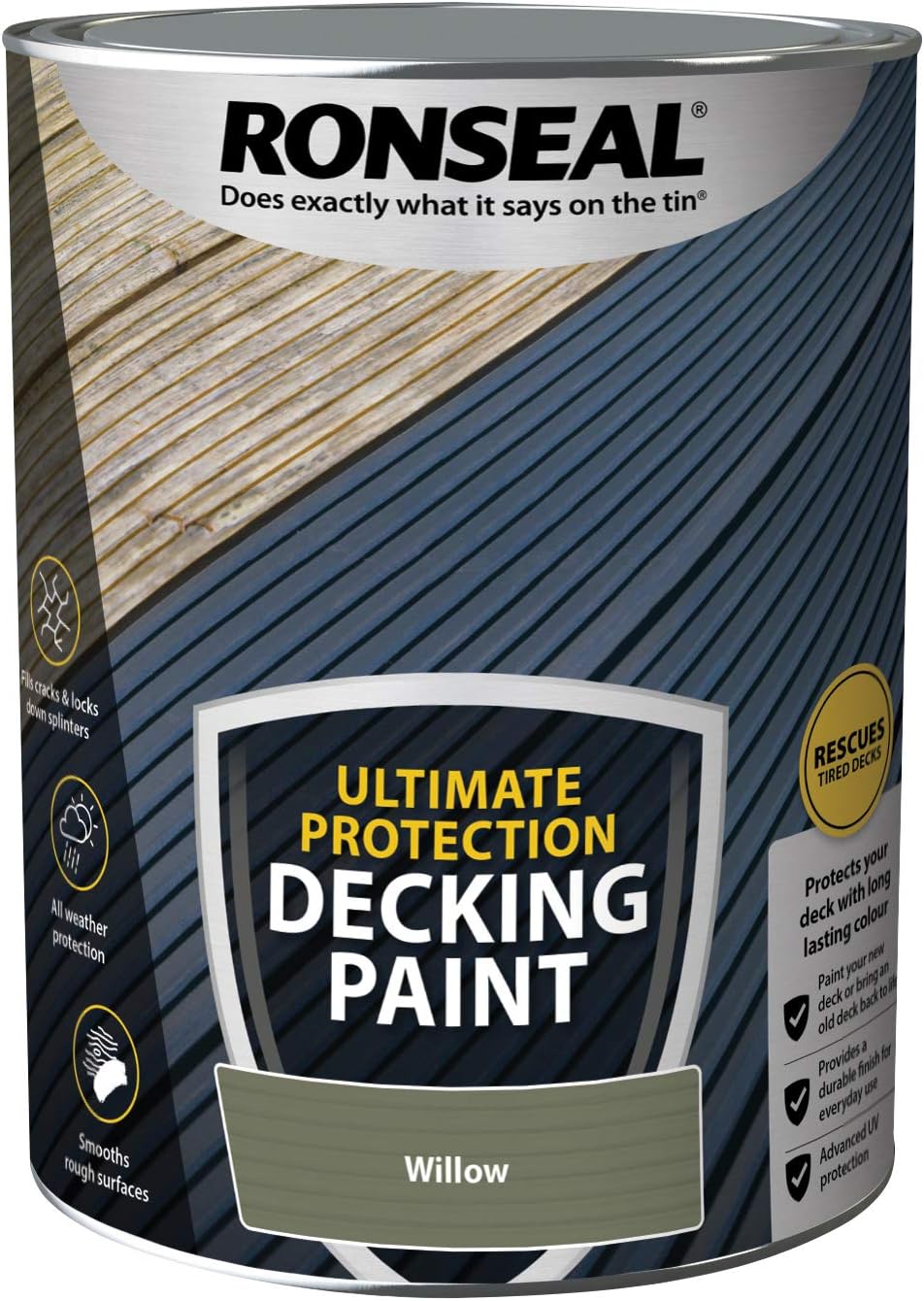 RONSEAL ULTIMATE DECKING PAINT WILLOW 5L, 5 l (Pack of 1)
