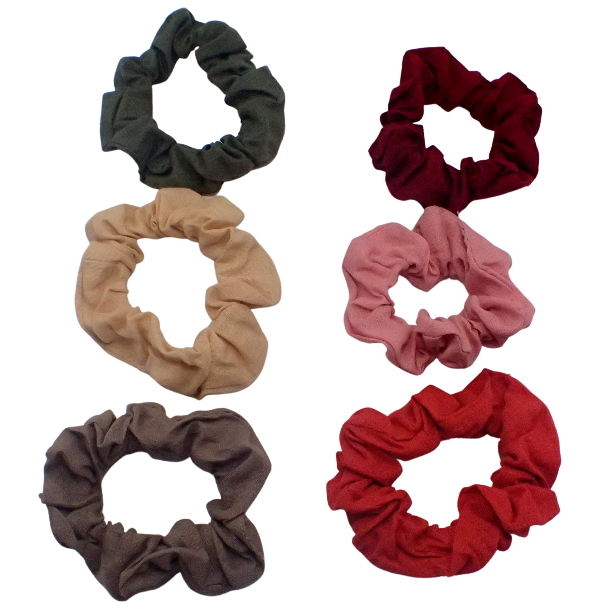 Topkids Accessories 6pc Scrunchies for Girls and Women, Hair bobbles for Women, Hair Scrunchies, Hair Accessories, Elastic Hair Ties, Elastic Hair Bands, Hair Elastics (Autumn)