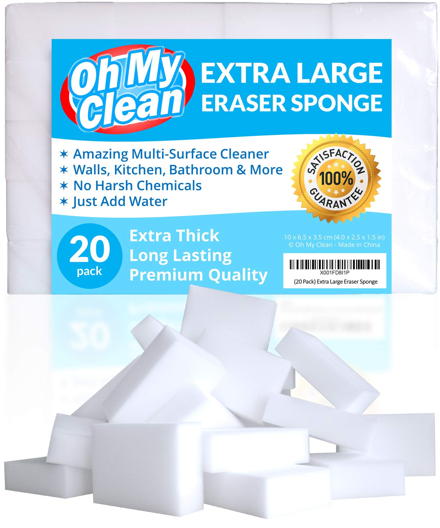 (20 Pack) Extra Large Eraser Sponge Extra Thick, Long Lasting