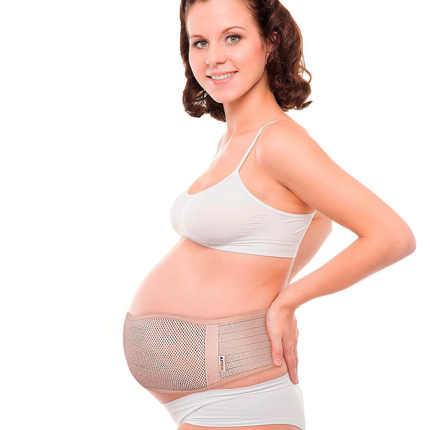 Maternity Belt, Breathable Abdominal Binder, Back Support, One Size(fits waists 32-46 inches), Beige
