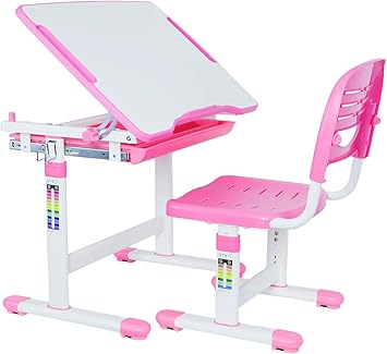 pink desk and chair set