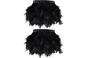 whitefeather Black 4 Yards Turkey Feather Trim - 4~6in Fashion Dress Sewing - Natural Fluffy Feather Trim Fringe for Party Clothing DIY Sewing Craft Wedding Dress