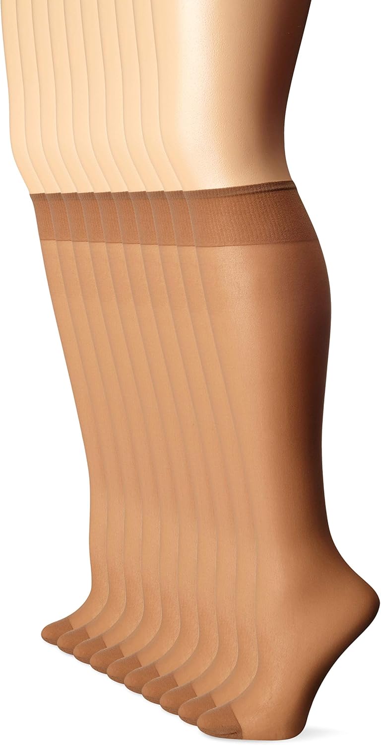 L'eggs womens 10 Pair Everyday Reinforced Toe Knee Highs at Amazon