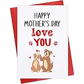 D4DREAM Funny Dog Mom Mothers Day Card Dog Pet Love You Happy Mother's Day Card for Dog Mom Cute Puppy Gifts for Women with Envelope