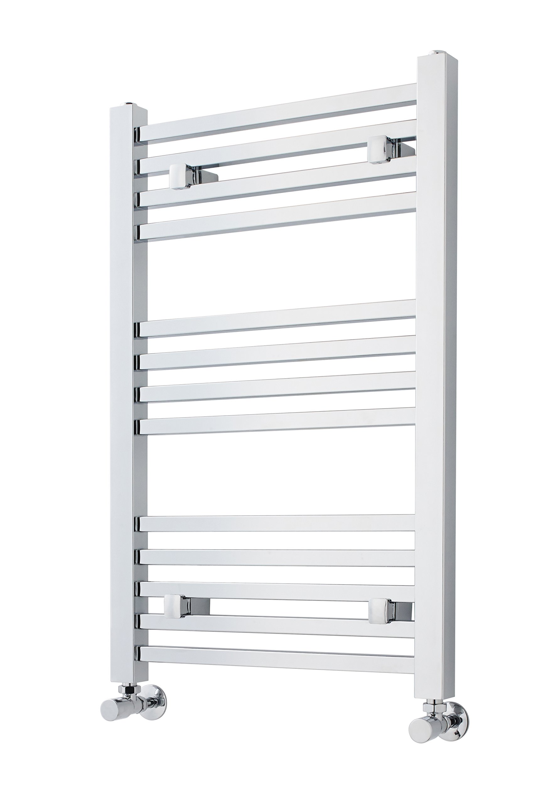 nuie MTY108 | Modern Bathroom Vertical Square Heated Ladder Towel Rail, 800mm x 500mm, Chrome