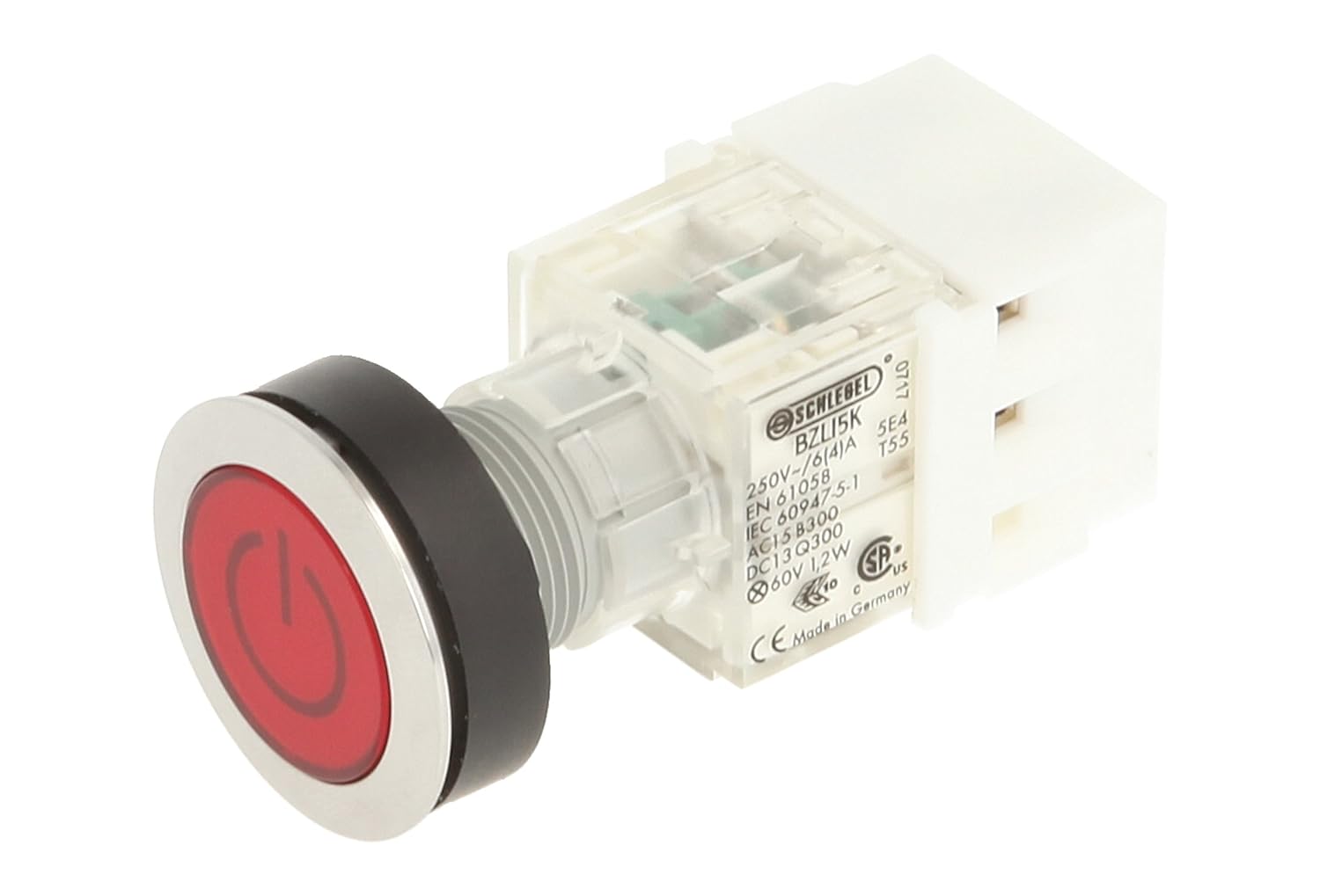 Club 23.000.762 Push Button Switch Master Cap Bezeichungs Child Symbol on/off illuminated momentary contact 1 NO and Stainless Steel Screw On Connector 24 V LED