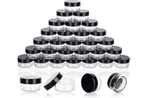 5 Gram Sample Containers with Lids, 50 Count 5ML Sample Jars, Empty Cosmetic Containers with Lids, Small Makeup Travel Contai