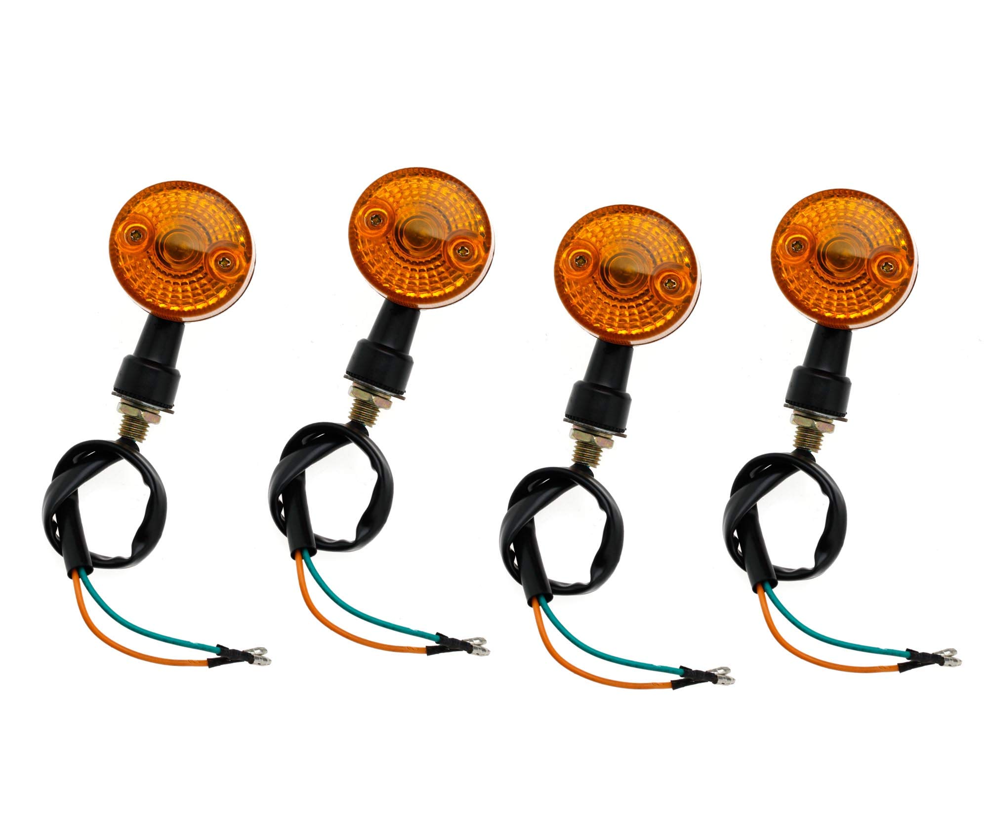 Create idea Motorcycle Motorbike Turn Signal Light Indicators Lamp 12V Universal Fit Round Shape Amber Colour Set of 4pcs