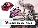 GearTek Bicycle Helmet With Sun Visor Lightweight Adjustable Unisex Pink/Black view 5