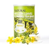 60 Mullein Leaf Tea Bags for Lungs, VitalForest 100% Pure Lung Cleanse Tea for Smokers Breathe Deep, Caffeine Free Mullein Mu