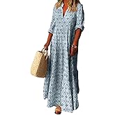 Bengbobar Loose Mock Neck High Waist Long Dress Comfy Swing Shirt Dress with Sleeves Spring Loose Fit Dress Women