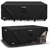 UNARK Outdoor Furniture Covers Waterproof for Patio Furniture Set, Heavy Duty 600D Table Cover for Dining Set, Sofa &amp; Chair Outdoor Couch Cover Patio Furniture Covers 111L x 74W x 28H inch Black