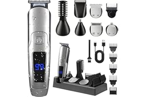 ritarga Beard Trimmer for Men, 20 Length Settings, Waterproof Electric Razor for Men, Hair Trimmer, Nose Hair Trimmer, Cordless Hair Clippers, All-in-One Grooming Kit